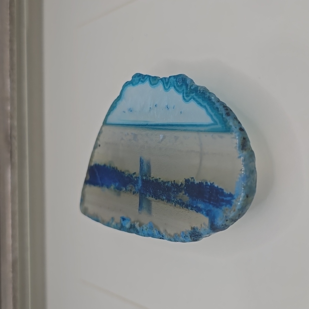 -Set- Natural Geode Agate Art Modern Decor Shadow Box Frame Glass Inlay Minerals - Picture 6 of 11